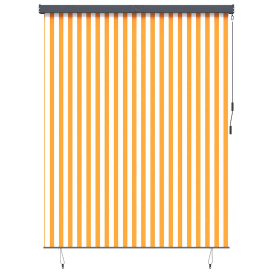Roller blind White and Orange 200 x 250 cm Fabric and aluminum
