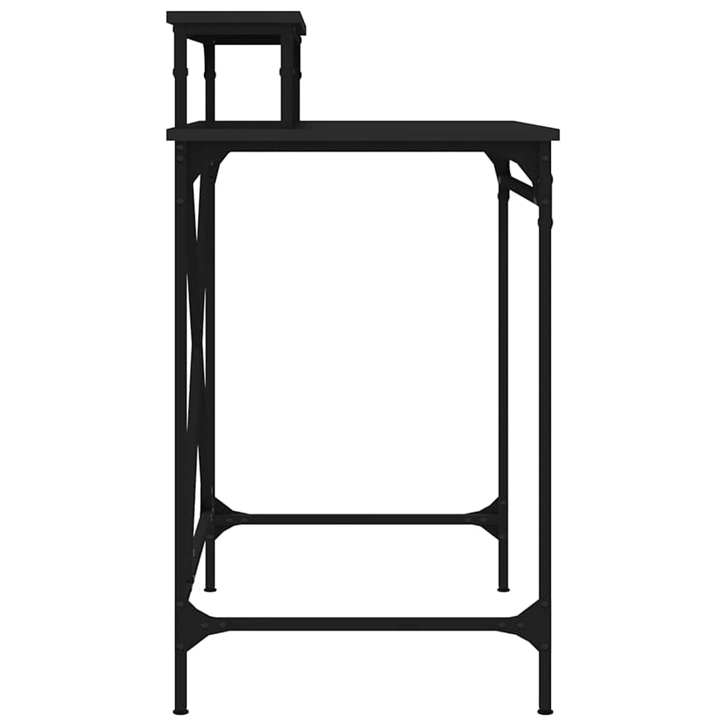 Desk Black 80x50x90 cm Engineered Wood and Iron