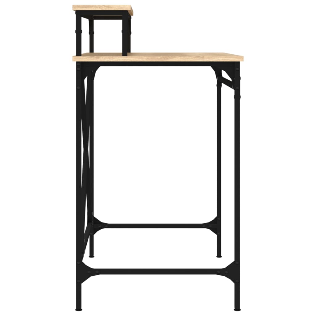 Desk Sonoma Oak 80x50x90 cm Engineered Wood and Iron
