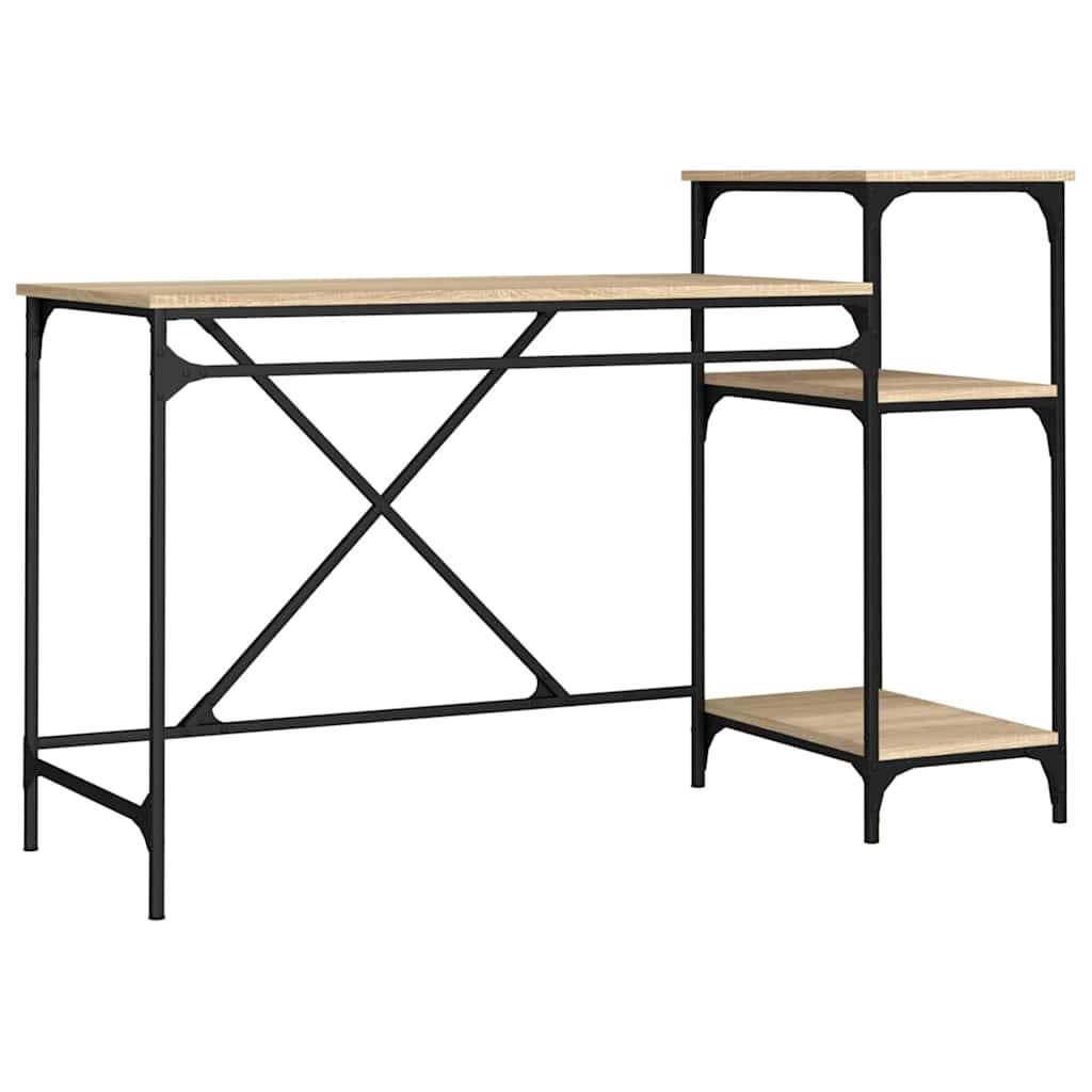 Schreibtisch mit Regal Sonoma-Eiche 135x50x90 cm Holzwerkstoff