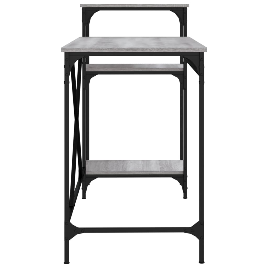 Desk with Shelf Grey Sonoma 135x50x90 cm Engineered Wood