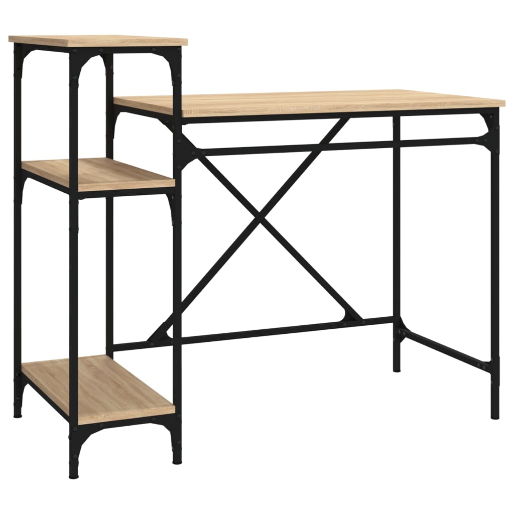 Desk with Shelf Sonoma Oak 105x50x90 cm Engineered Wood