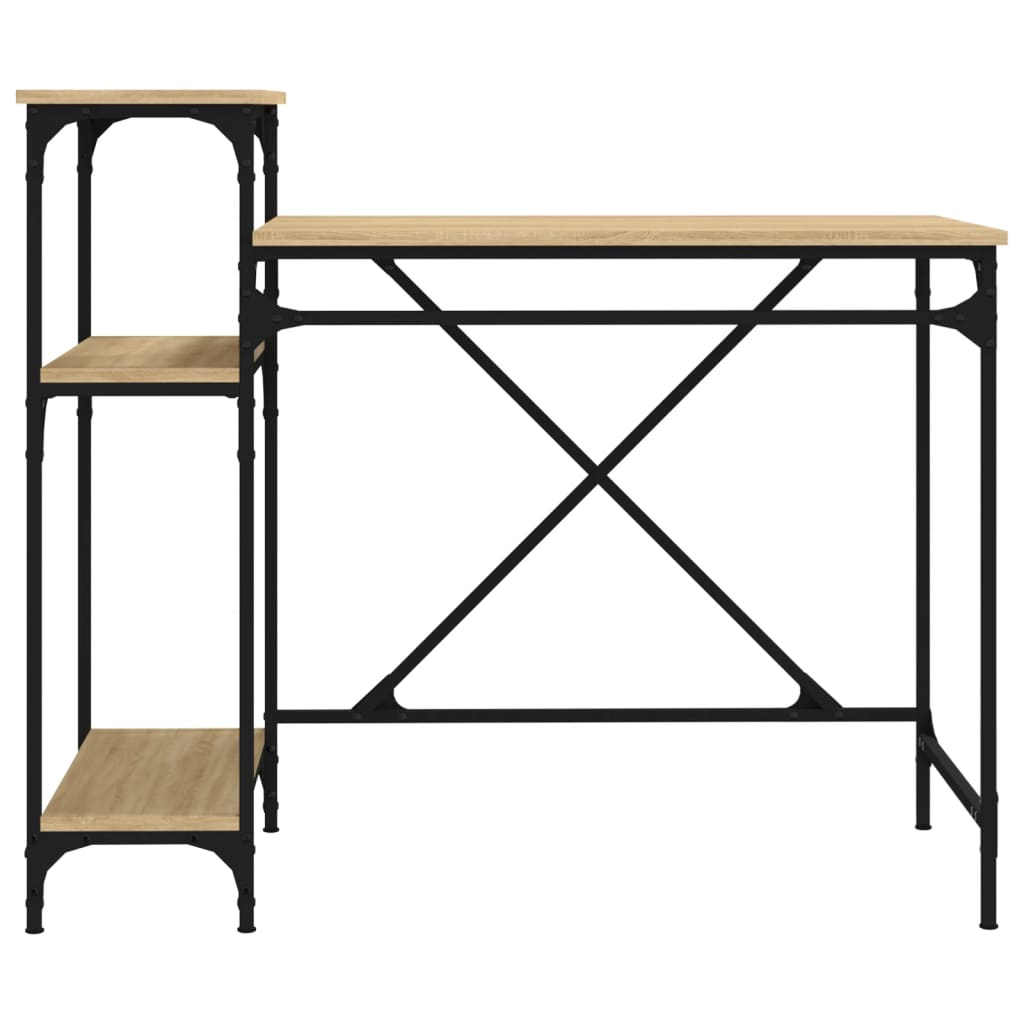 Desk with Shelf Sonoma Oak 105x50x90 cm Engineered Wood