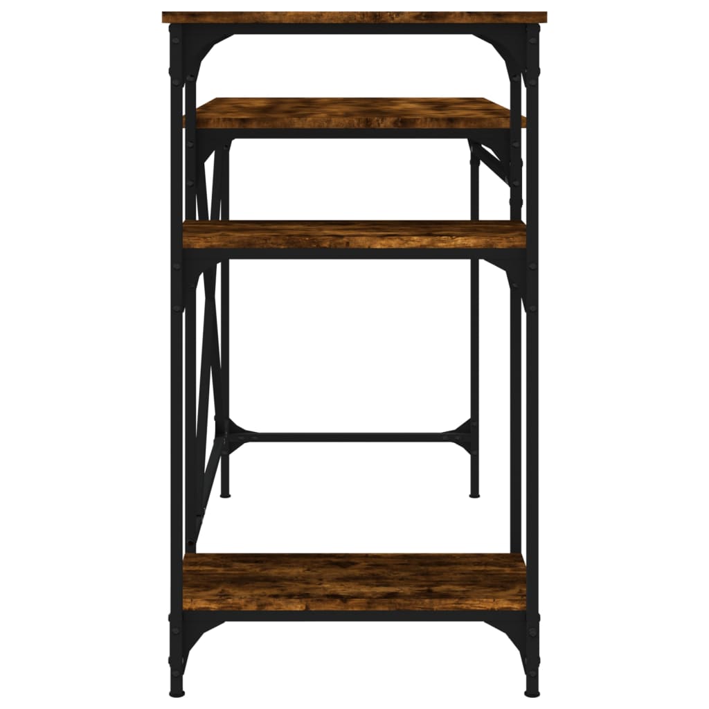 Desk with Shelf Smoked Oak 105x50x90 cm Engineered Wood