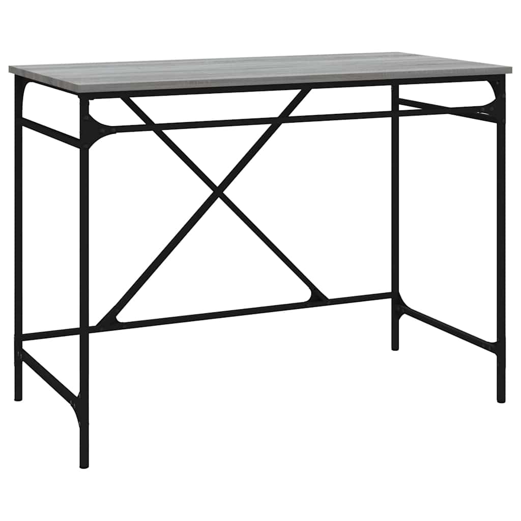 Desk Grey Sonoma 100x50x76 cm Engineered Wood and Iron