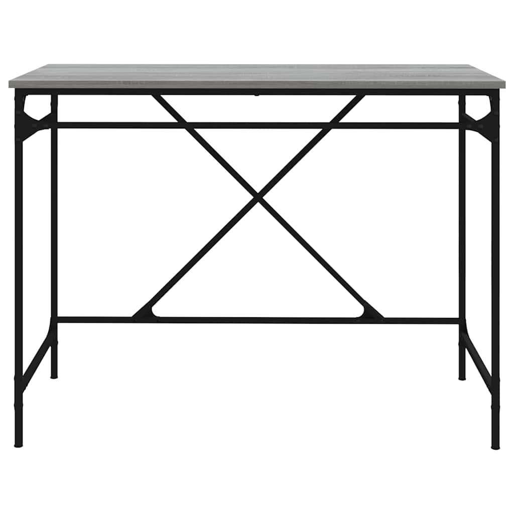 Desk Grey Sonoma 100x50x76 cm Engineered Wood and Iron
