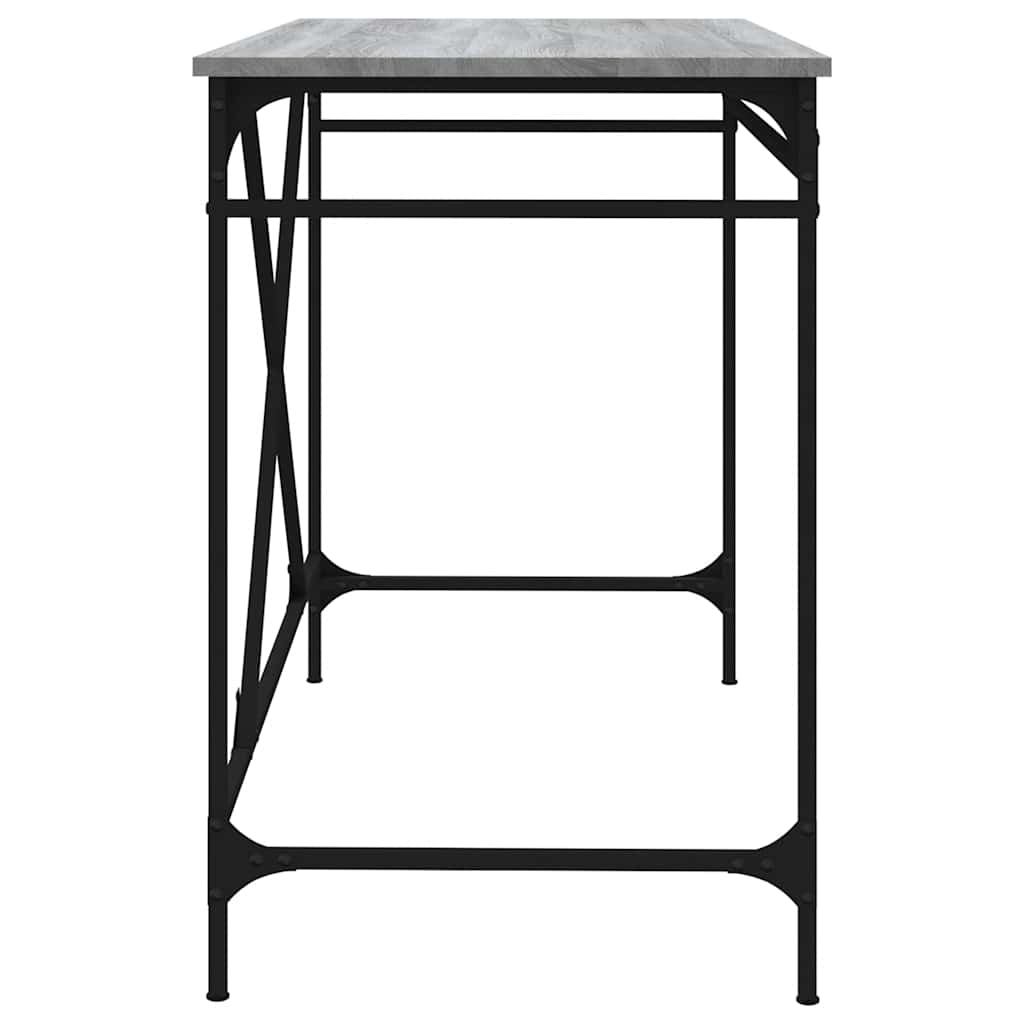 Desk Grey Sonoma 100x50x76 cm Engineered Wood and Iron