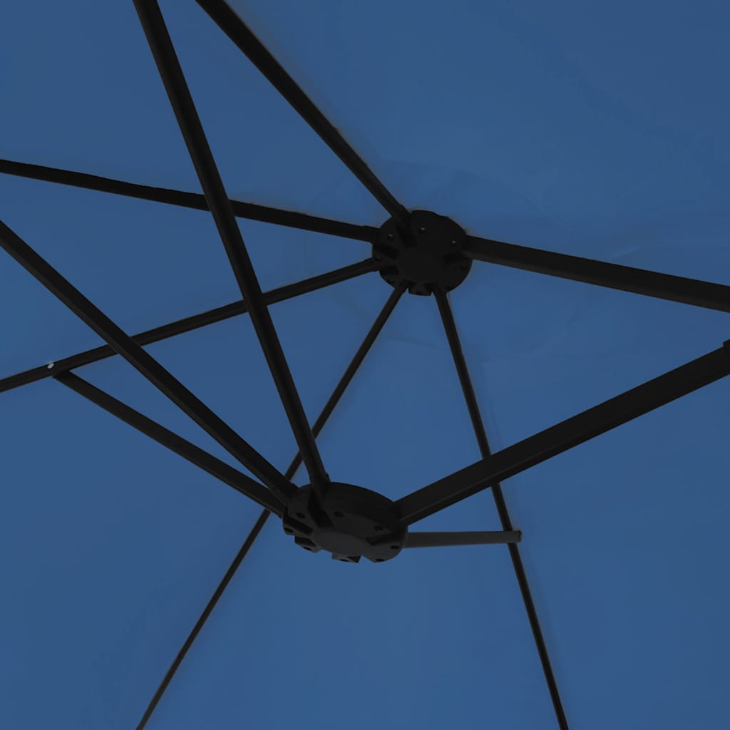 Doppel-Sonnenschirm mit LED-Leuchten Azurblau 449x265 cm