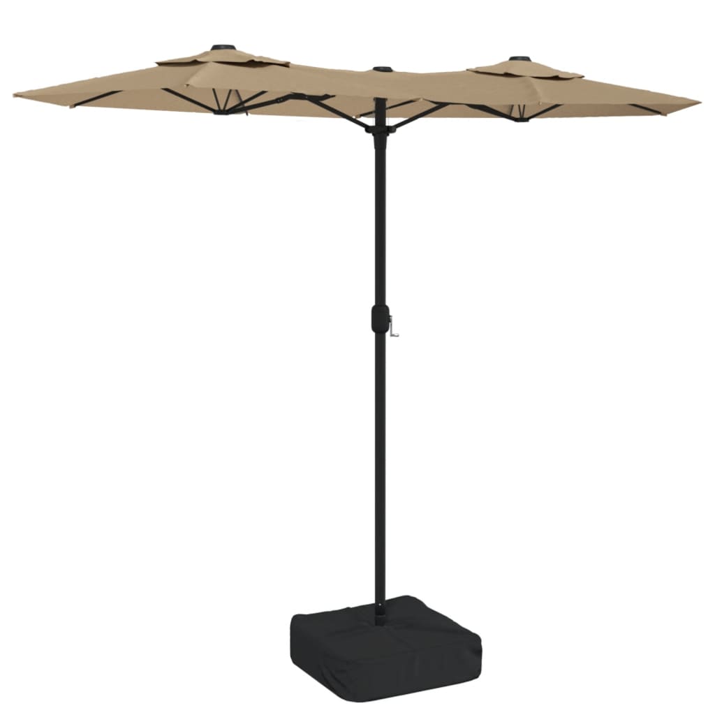 Doppel-Sonnenschirm Taupe 316x145 cm