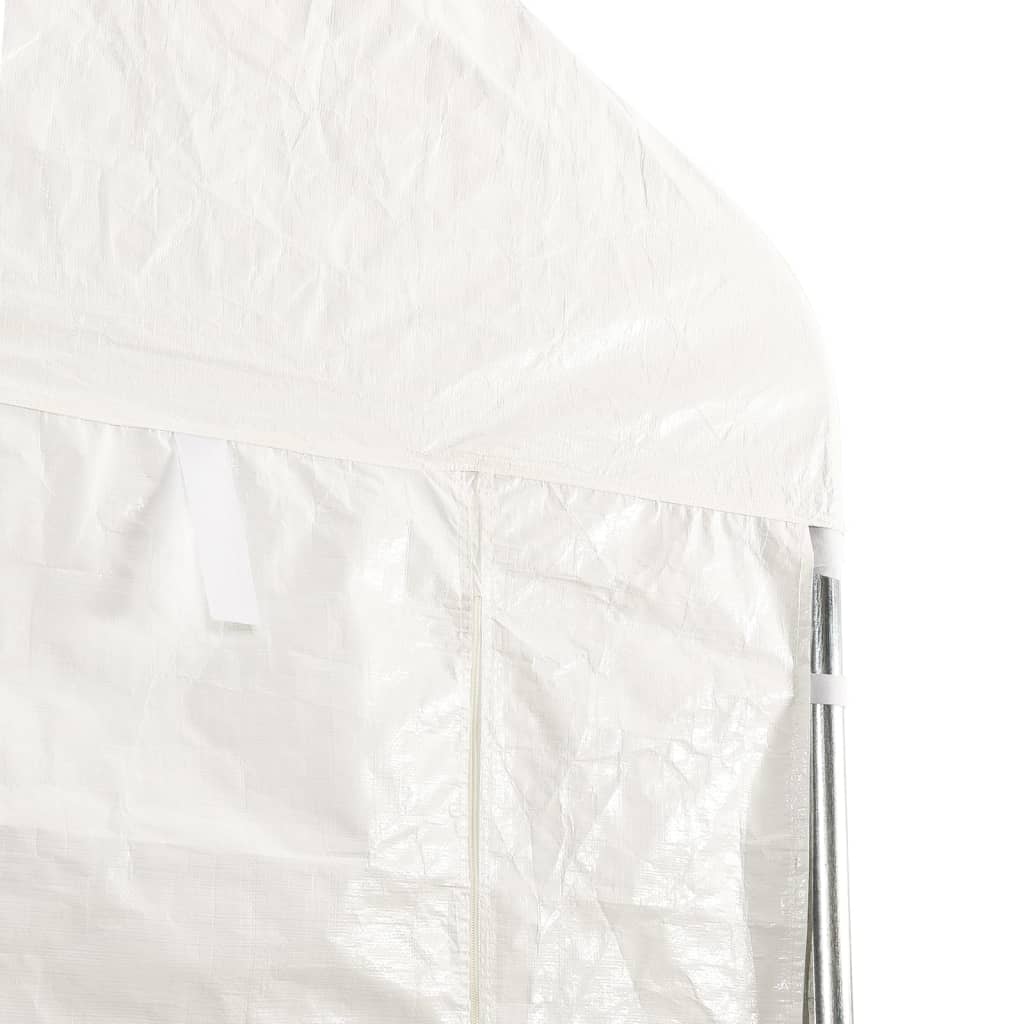 Pavillon mit Dach Weiß 4,46x4,08x3,22 m Polyethylen