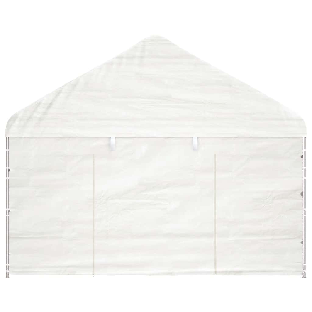 Pavillon mit Dach Weiß 13,38x4,08x3,22 m Polyethylen