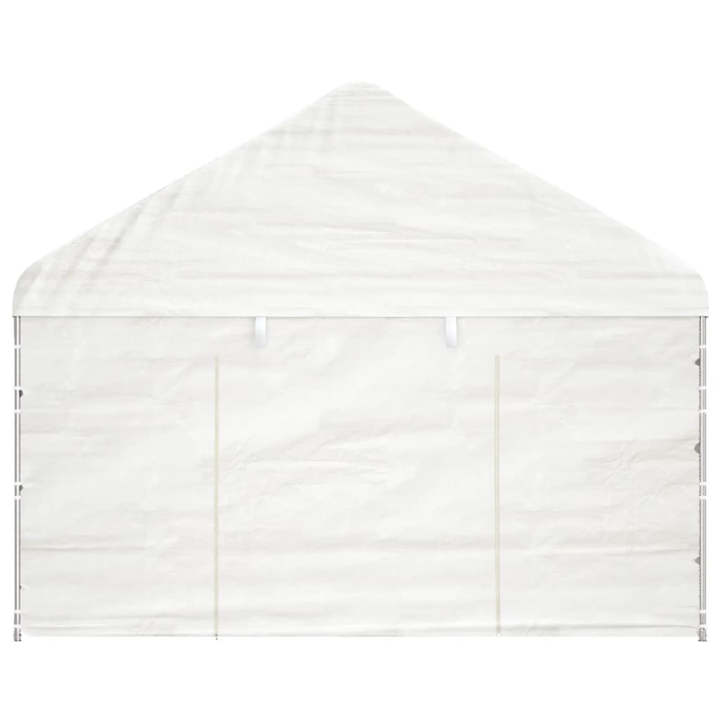 Pavillon mit Dach Weiß 15,61x4,08x3,22 m Polyethylen