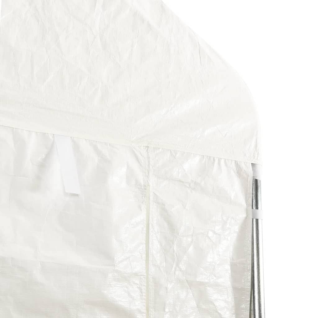Pavillon mit Dach Weiß 15,61x4,08x3,22 m Polyethylen