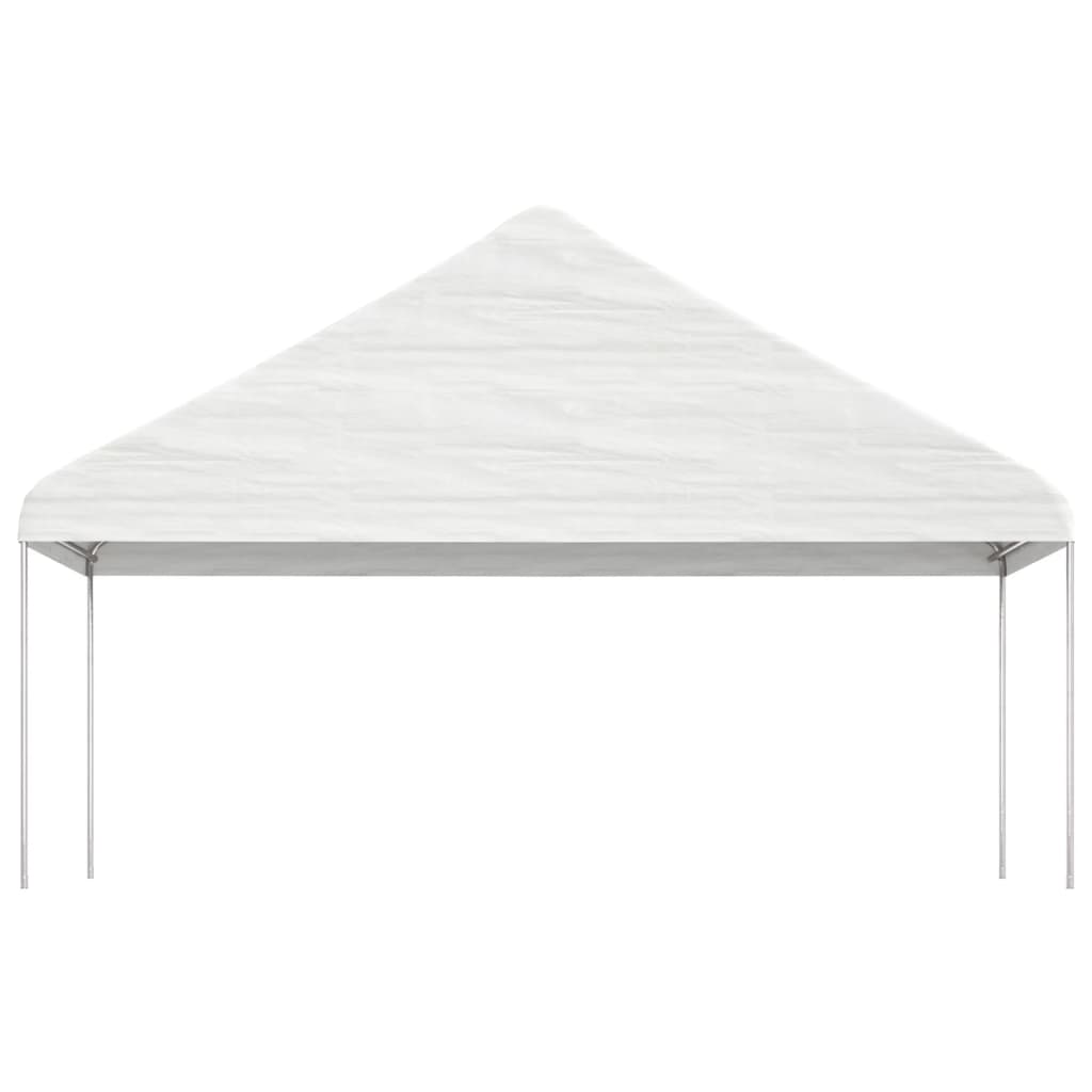 Pavillon mit Dach Weiß 6,69x5,88x3,75 m Polyethylen