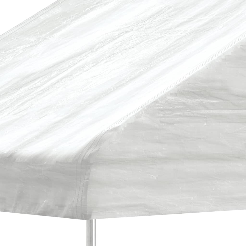 Pavillon mit Dach Weiß 6,69x5,88x3,75 m Polyethylen