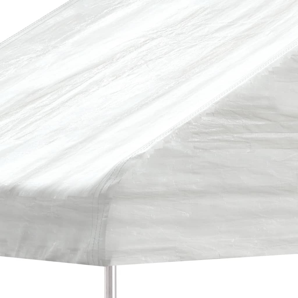 Pavillon mit Dach Weiß 17,84x5,88x3,75 m Polyethylen