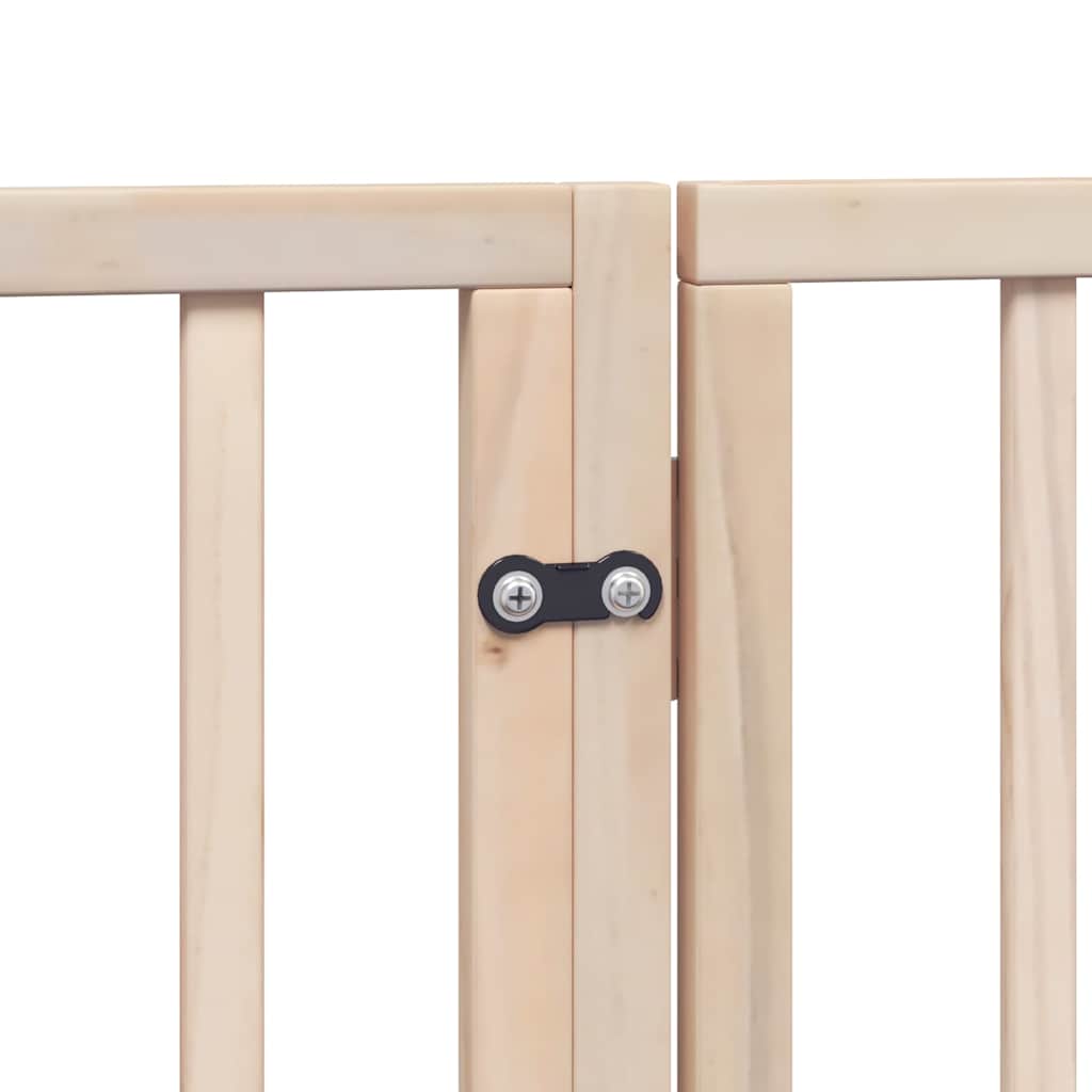 8-tlg. Hundetor mit Tür Faltbar 640 cm Pappelholz