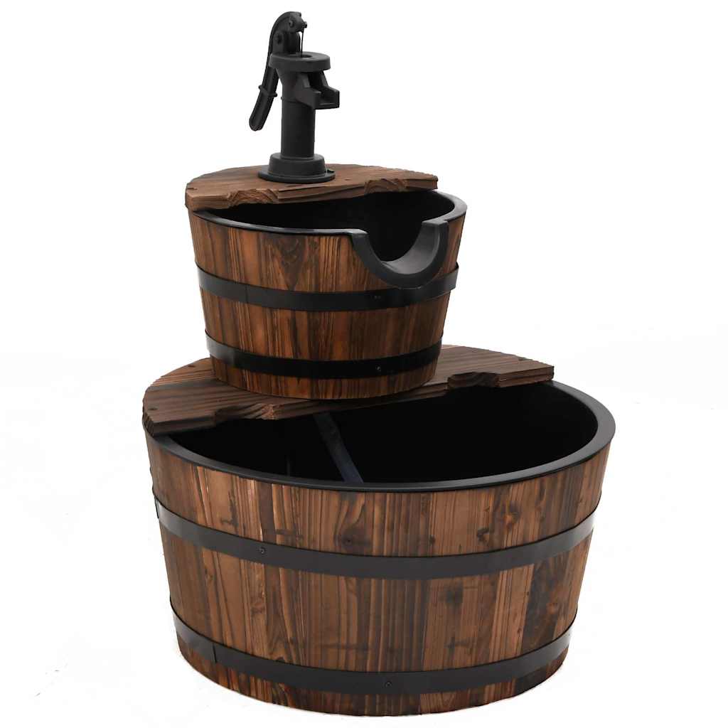 Garden Fountain with Pump 44.5x44.5x58 cm Solid Fir Wood