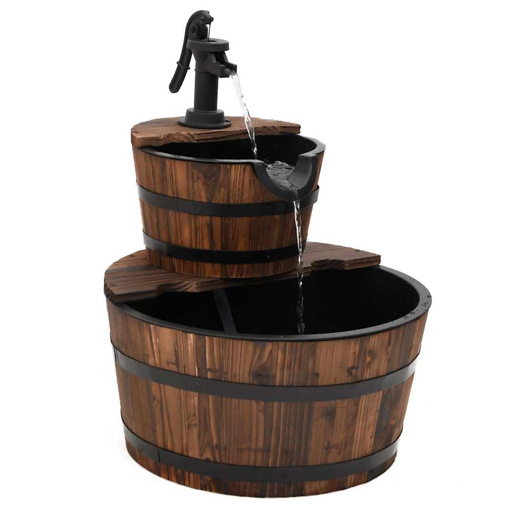 Garden Fountain with Pump 44.5x44.5x58 cm Solid Fir Wood