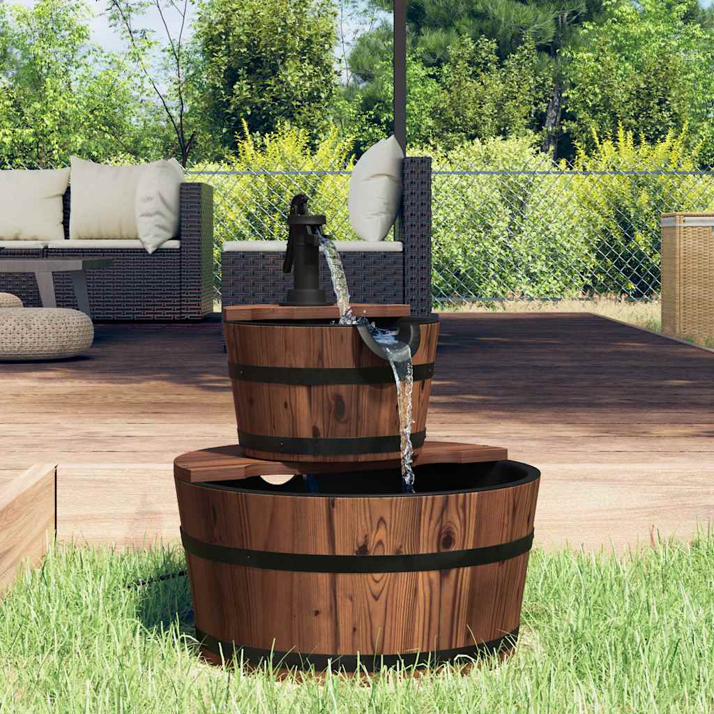 Garden Fountain with Pump 44.5x44.5x58 cm Solid Fir Wood