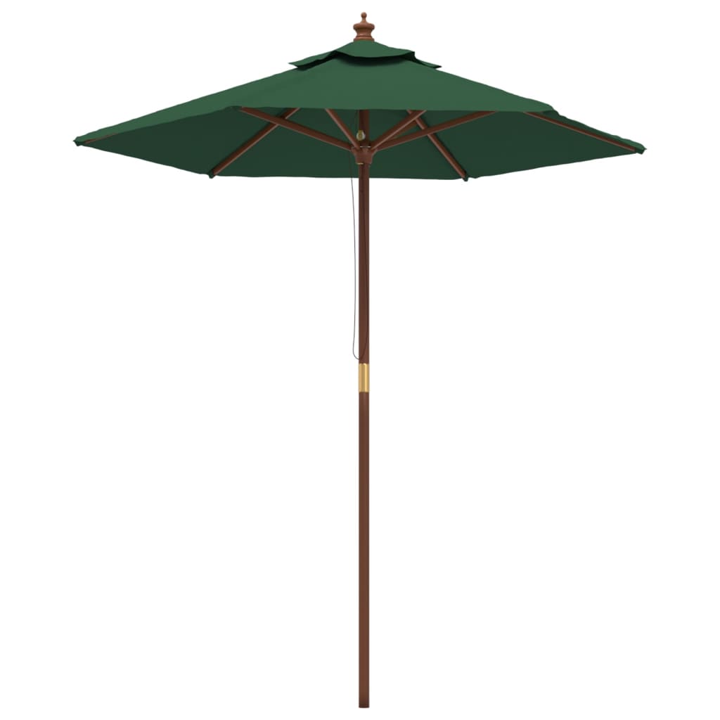 Sonnenschirm mit Holzmast Grün 196x231 cm