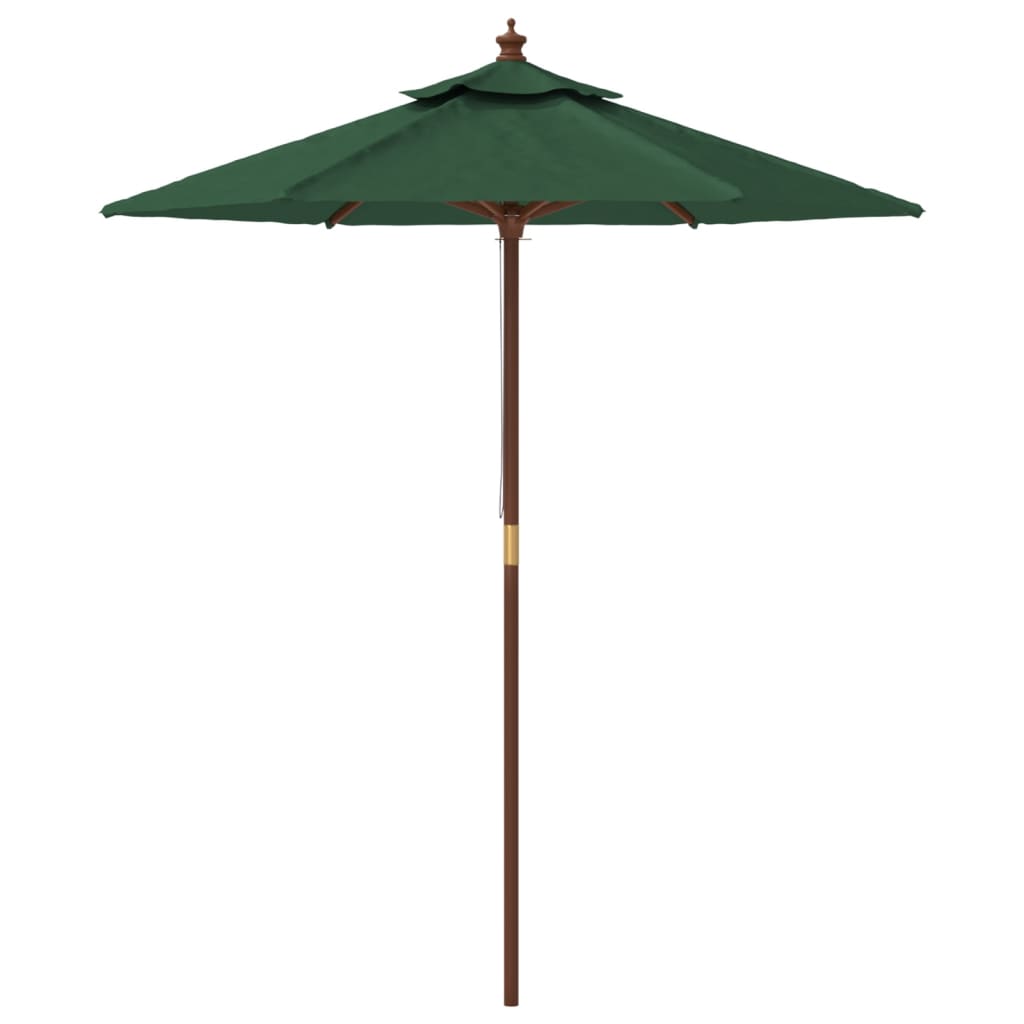 Sonnenschirm mit Holzmast Grün 196x231 cm