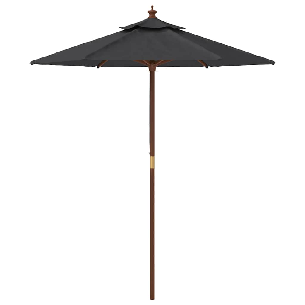 Sonnenschirm mit Holzmast Schwarz 196x231 cm