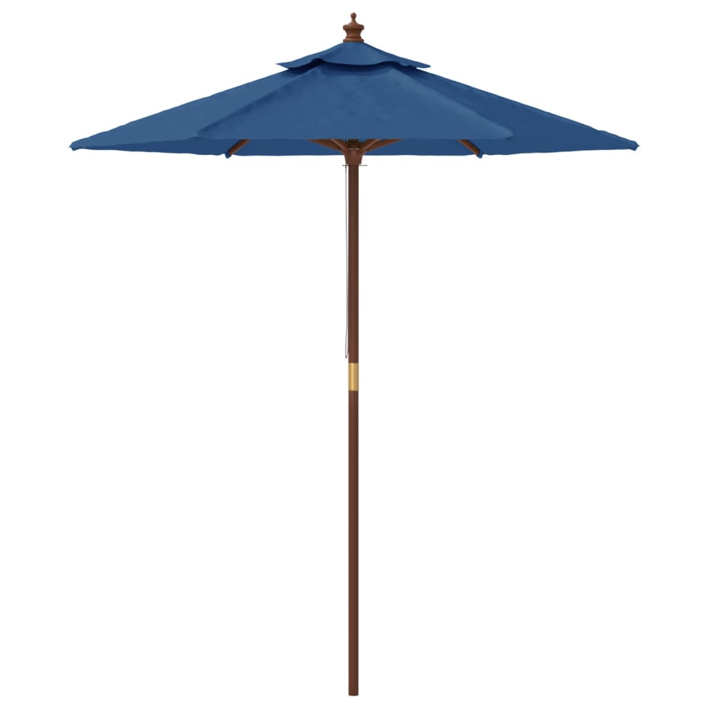 Sonnenschirm mit Holzmast Azurblau 196x231 cm