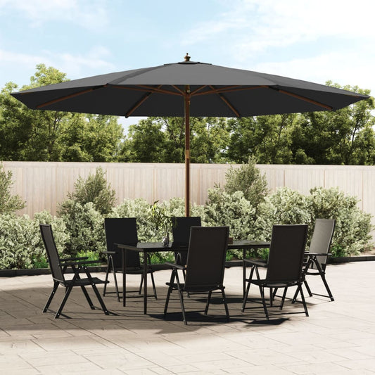 Sonnenschirm mit Holzmast Anthrazit 400x273 cm