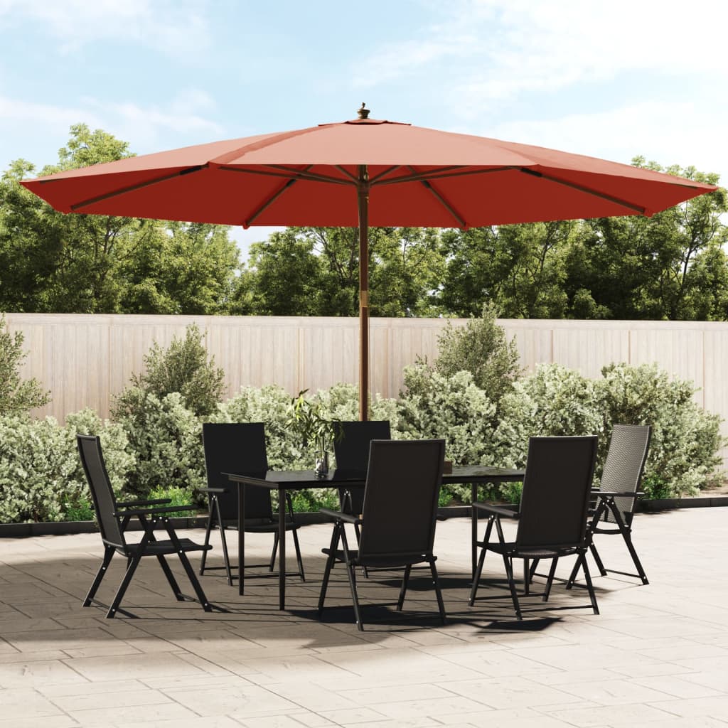 Sonnenschirm mit Holzmast Terrakotta 400x273 cm