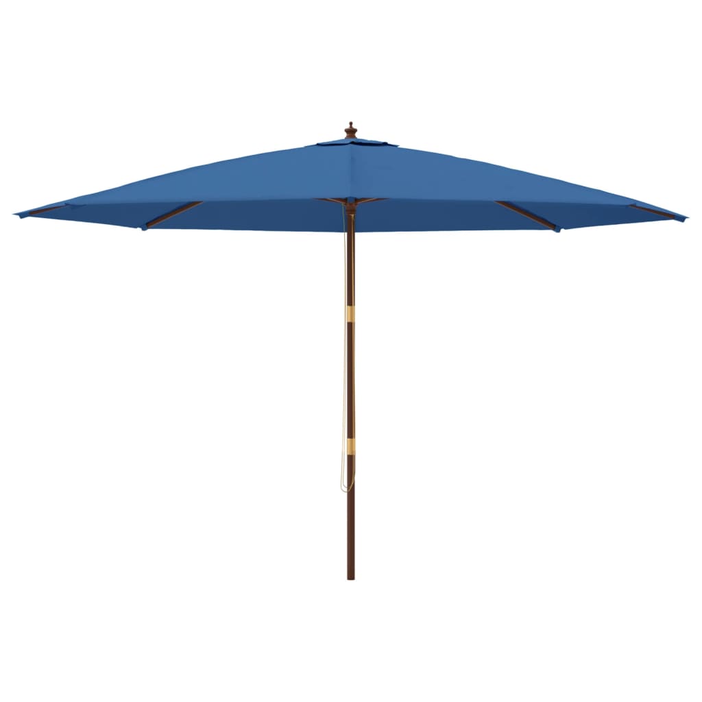 Sonnenschirm mit Holzmast Azurblau 400x273 cm