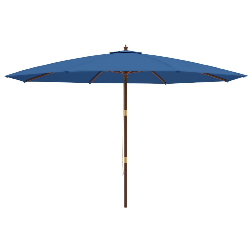 Sonnenschirm mit Holzmast Azurblau 400x273 cm