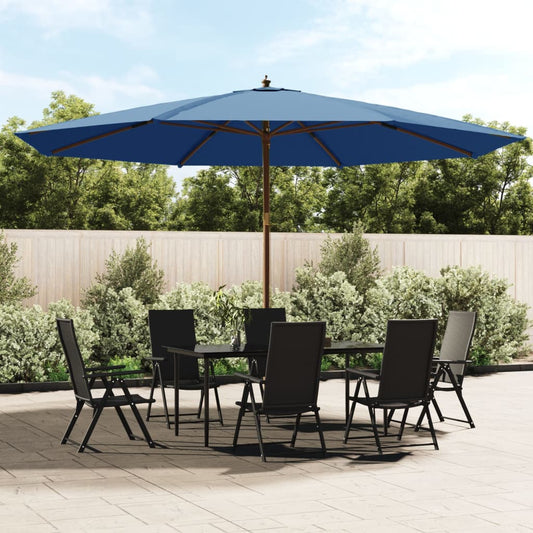 Sonnenschirm mit Holzmast Azurblau 400x273 cm
