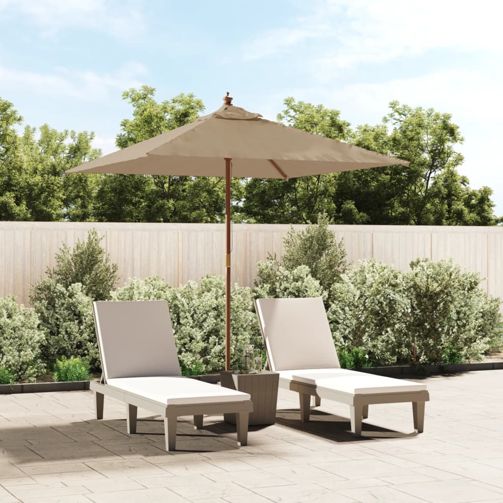 Sonnenschirm mit Holzmast Taupe 198x198x231 cm