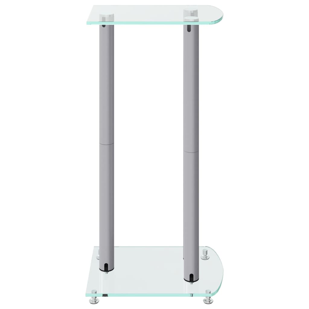 Pieds d'enceintes 2 pcs Argent Verre trempé 3 colonnes