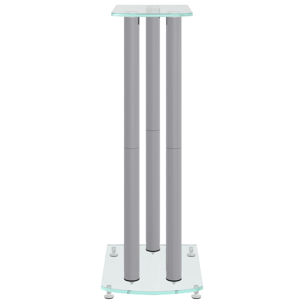 Pieds d'enceintes 2 pcs Argent Verre trempé 3 colonnes