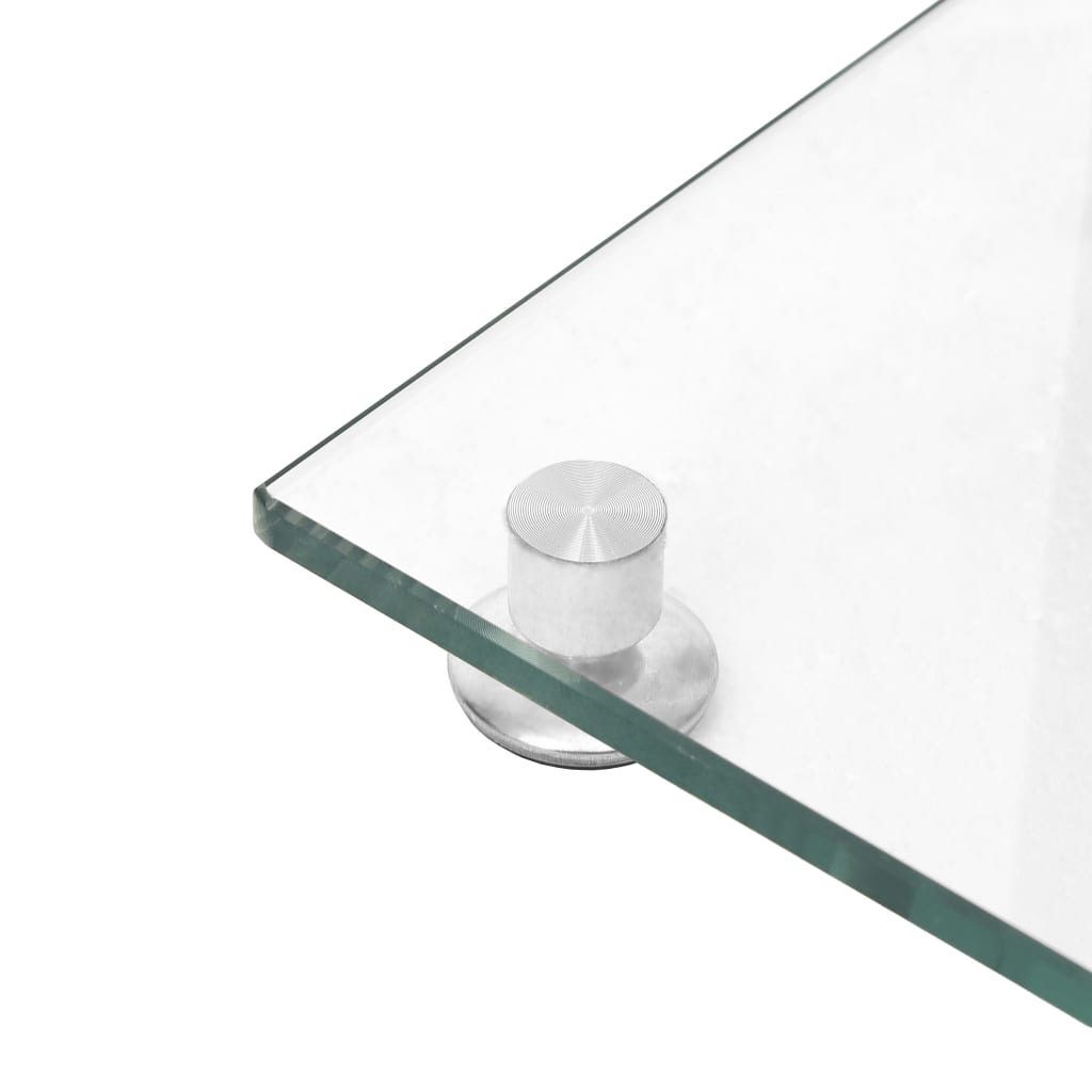 Pieds d'enceintes 2 pcs Argent Verre trempé 3 colonnes