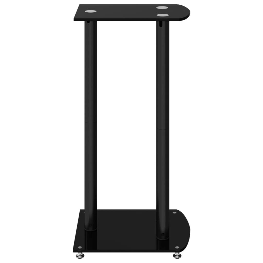 Speaker Stands 2 pcs. Black Tempered Glass 3 Pillars