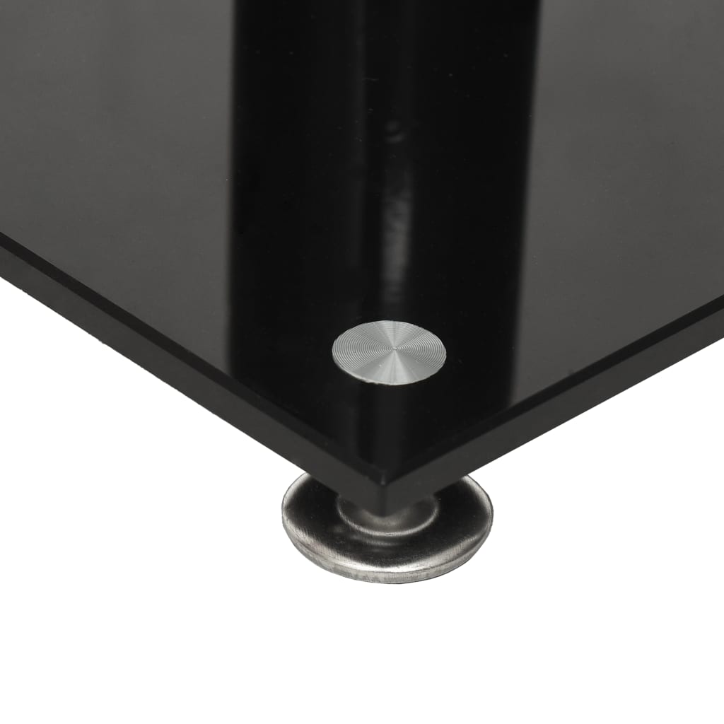 Speaker Stands 2 pcs. Black Tempered Glass 3 Pillars