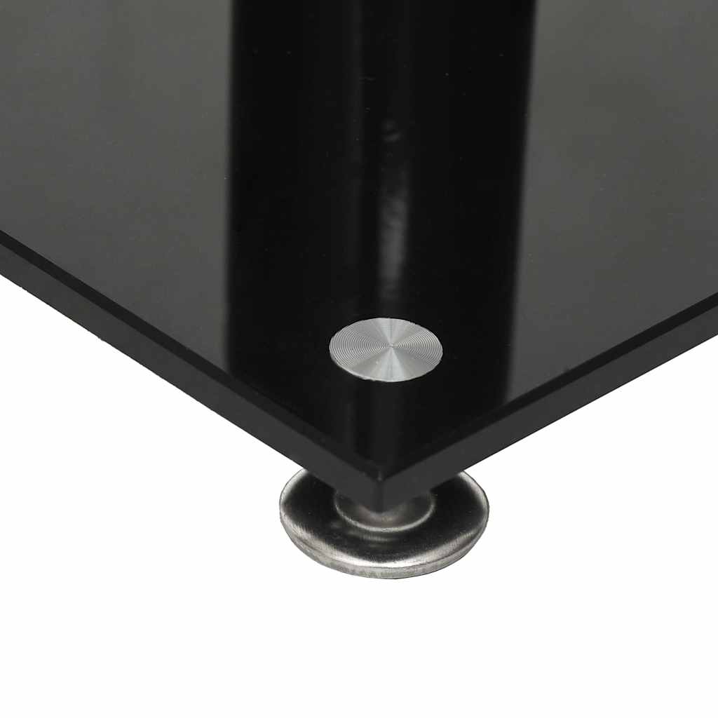 Speaker Stands 2 pcs. Black Tempered Glass 1 Pillar