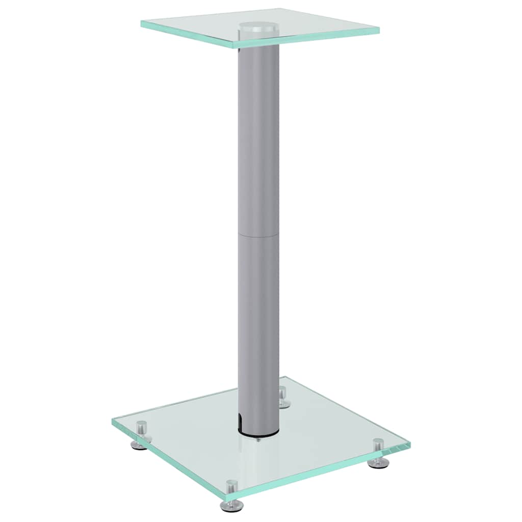 Pieds d'enceintes 2 pcs Argent Verre trempé 1 colonne