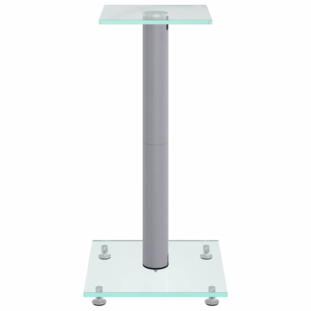 Pieds d'enceintes 2 pcs Argent Verre trempé 1 colonne