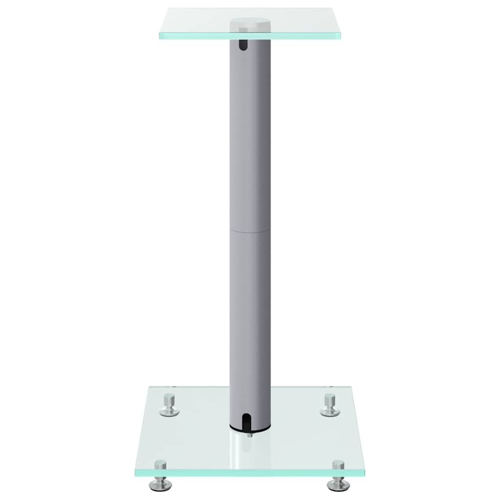 Pieds d'enceintes 2 pcs Argent Verre trempé 1 colonne