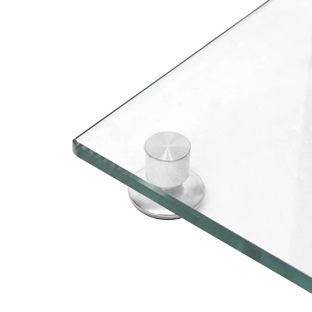 Pieds d'enceintes 2 pcs Argent Verre trempé 1 colonne