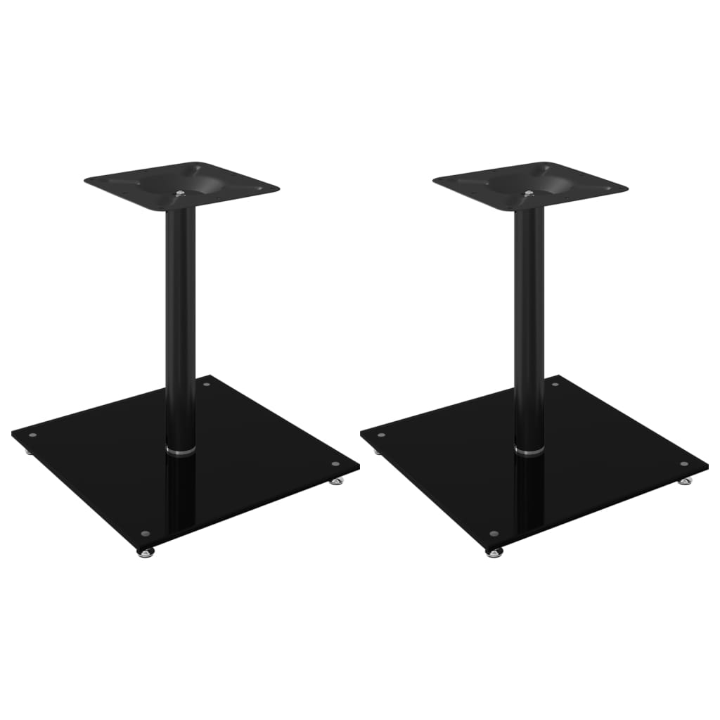 Pieds d'enceinte 2 pcs Verre trempé Noir 1 colonne