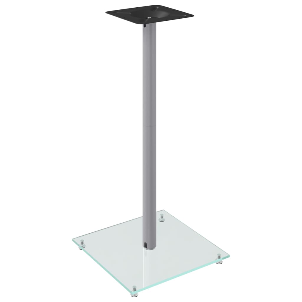 Speaker Stands 2 pcs. Silver Tempered Glass 1 Pillar