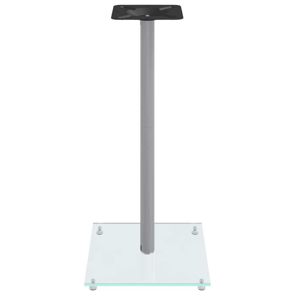 Speaker Stands 2 pcs. Silver Tempered Glass 1 Pillar