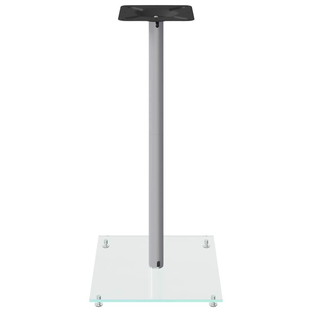 Speaker Stands 2 pcs. Silver Tempered Glass 1 Pillar