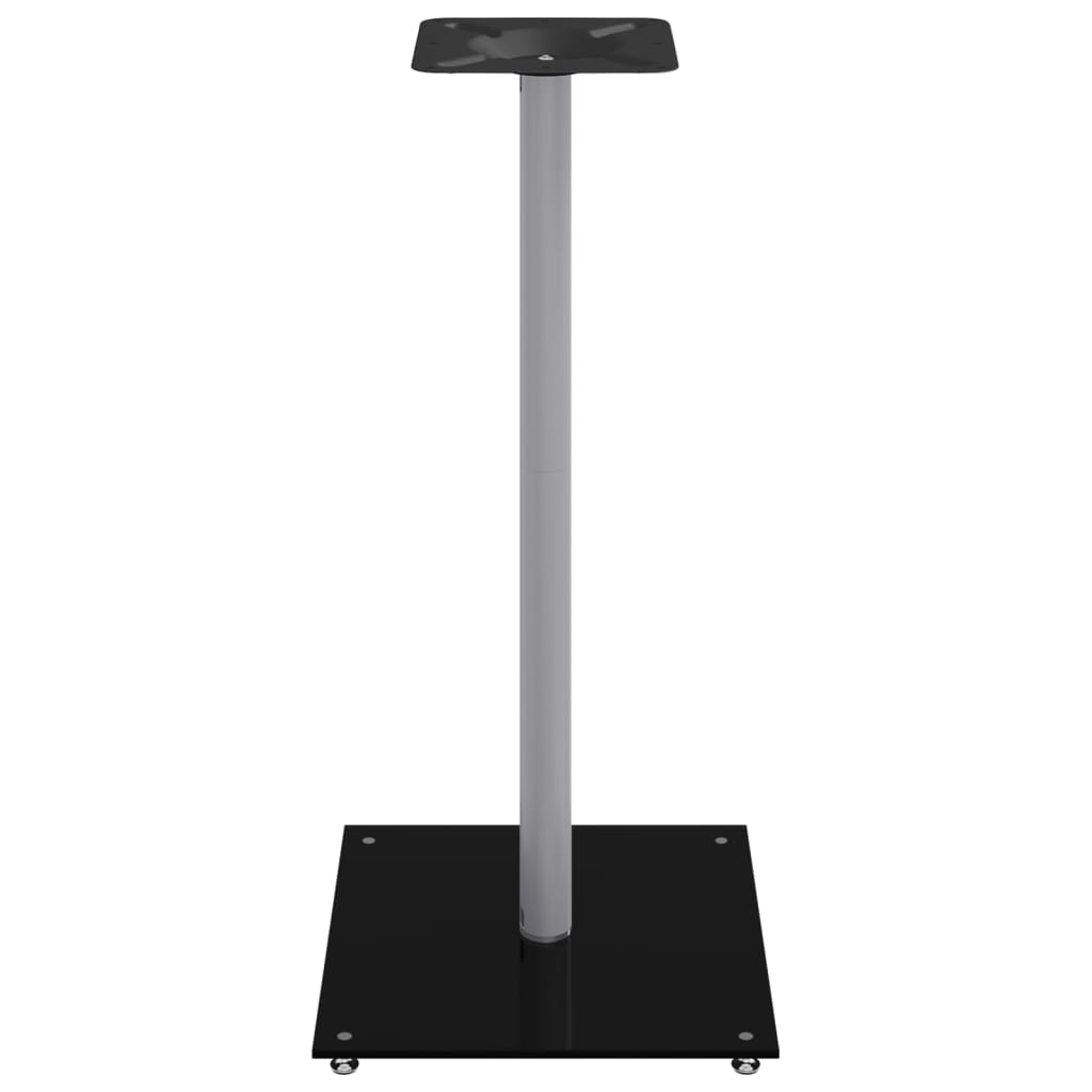 Pieds d'enceintes 2 pcs Noir et Argent Verre trempé 1 colonne
