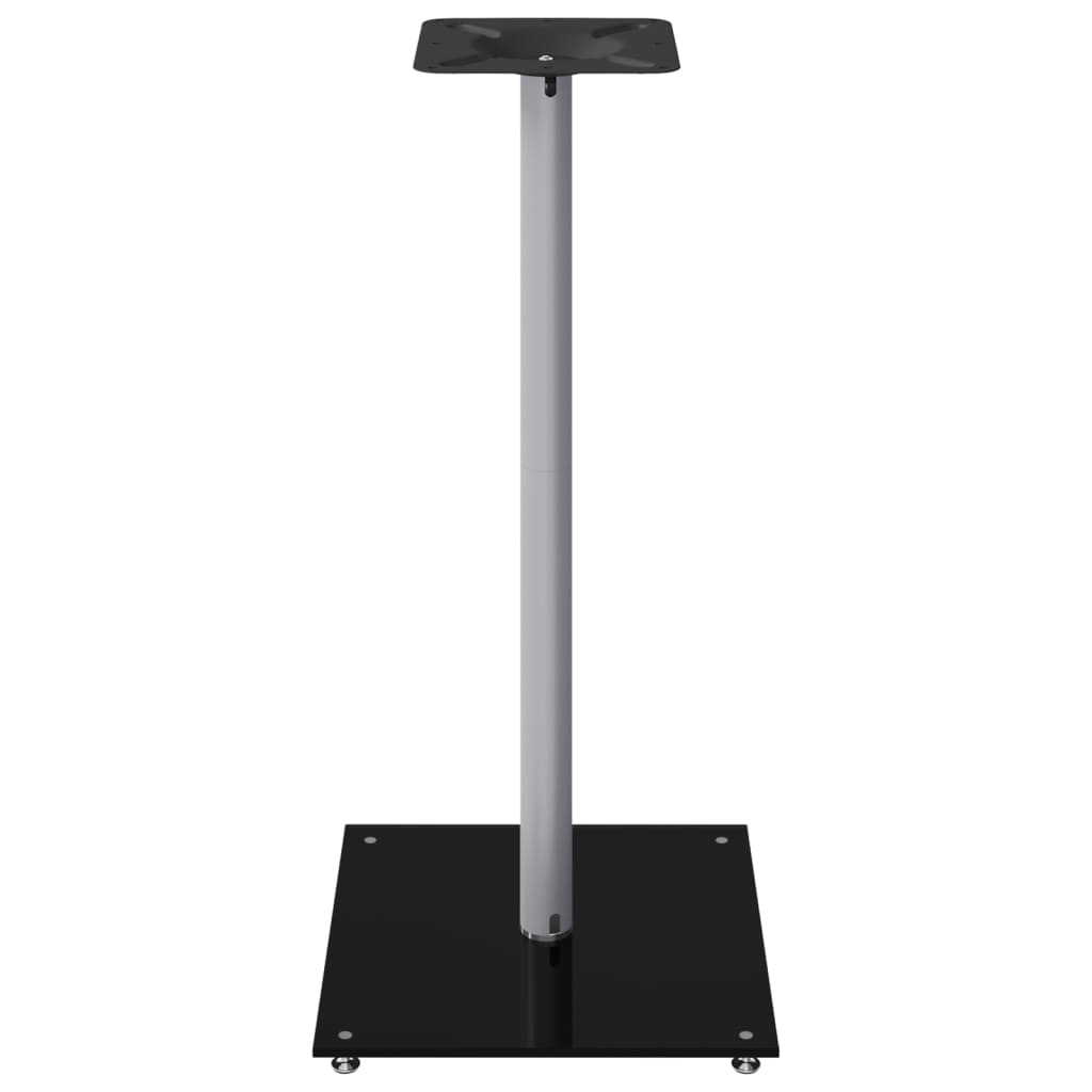 Pieds d'enceintes 2 pcs Noir et Argent Verre trempé 1 colonne